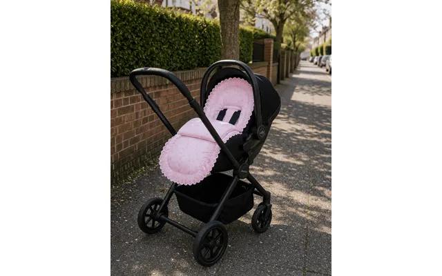 Universal Broderie Anglaise Car Seat Footmuff Cosy Toes - Pink Fits All Models