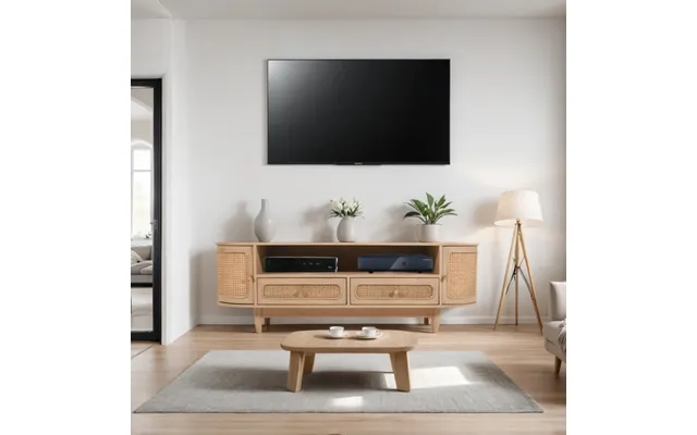 Valencia Cane & Mango Wood 2 Drawers And 2 Door Tv Cabinet