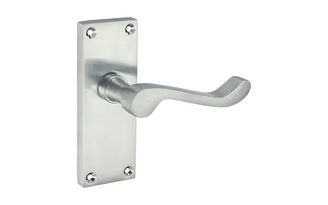 Victorian Scroll Latch Door Handle Satin Chrome - 114 × 42