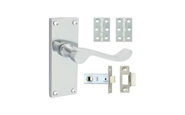 Victorian Scroll Latch Door Pack Polished Chrome Door Handle Hinges Latch
