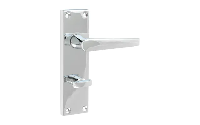 Victorian Straight Bathroom Door Handles Polished Chrome - 152 × 43