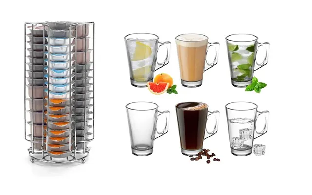 Vinsani Latte Glass 6pcs Coffee Stand 0006375