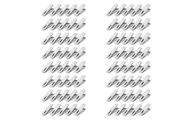 Vinsani Pack Of 20 - 80 Stainless Steel Spring Loaded Metal Laundry Clothes Clip Pegs