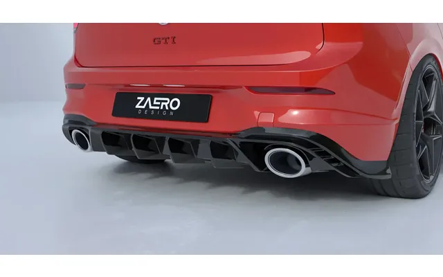 Vw Golf Gti Clubsport Mk8 Evo-1 Gloss Black Rear Diffuser By Zaero 2020