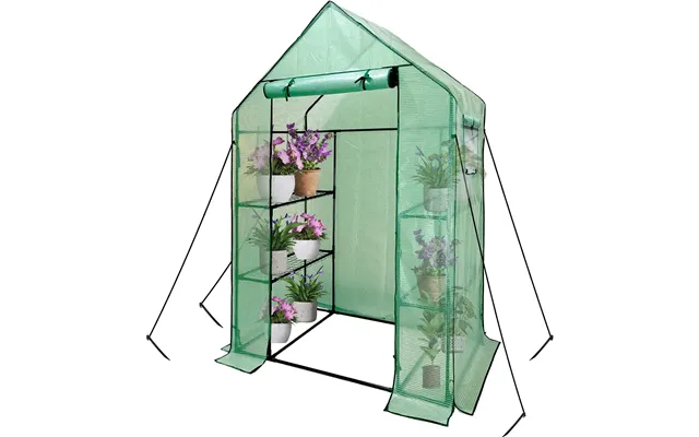 Walk In Greenhouse With Shelves 3-tier Pe Cover 143x73x195cm Grandhom product image