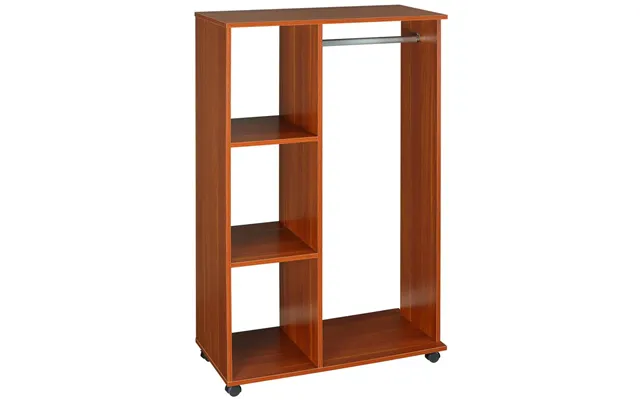 Walnut Open Wardrobe High Quality Clothes Hanging Rail Organizer