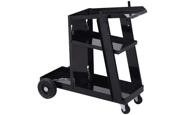 Welding Cart Welder Trolley Garage For Gas Bottle Wheels - Black