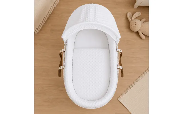 White Dimple Moses Basket Bedding Set