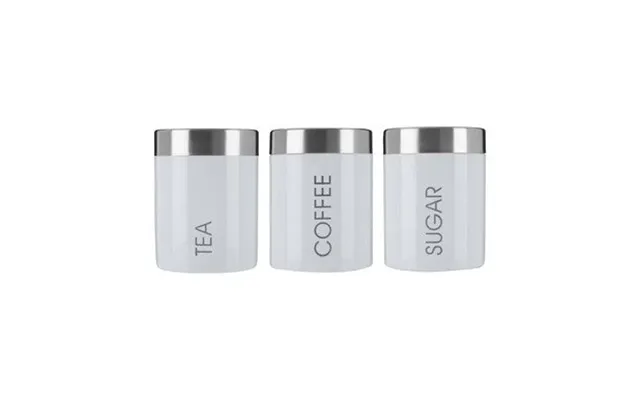 White Enamel Tea Coffee And Sugar Set Liberty