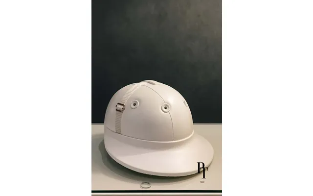 White Leather Polo Helmet - White M