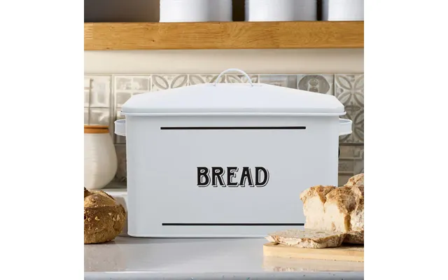 White Metal Bread Bin Grocer