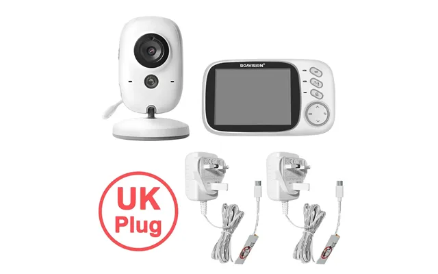 Wireless Video Baby Monitor With Lcd Screen, Two-way Audio, Night Vision & Temperature Monitoring - White Uk Plug