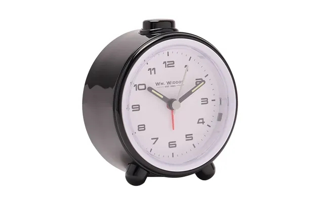 Wm.widdop Round Alarm Clock Sweep Movement & Snooze - Black & White