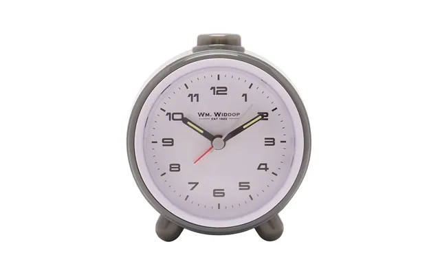 Wm.widdop Round Alarm Clock Sweep Movement & Snooze - Grey & White