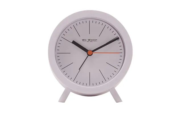 Wm.widdop Round Alarm Clock Sweep Movement With Feet - White