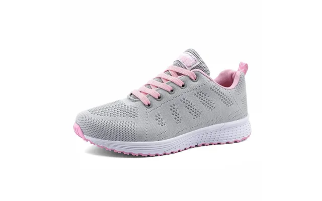 Women Casual Shoes Fashion Breathable Walking Mesh Flatshoessneakers White Female Footwear - A08grey Pink 41