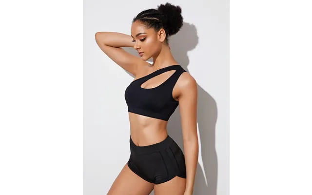 Women Sports Bra Push Up Fitness Bras One Shoulder Shockproof Yoga Bra Black White Yoga Running Bra Sexy Vest - Black S