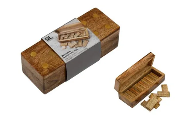 Wood & Brass Domino Set 16cm