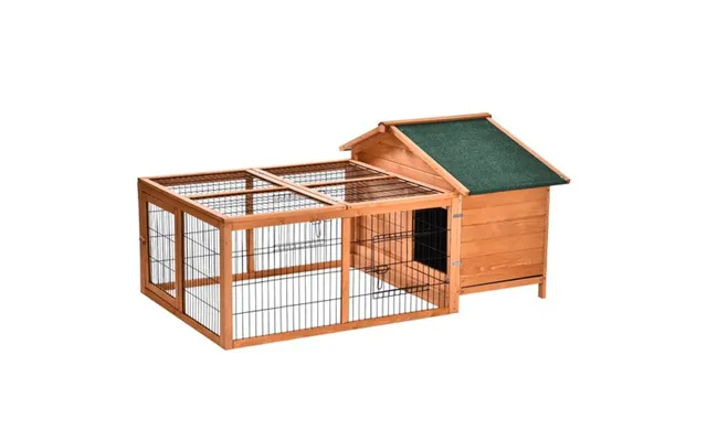 Wooden Rabbit Hutch Detachable Pet House With Openable Run & Roof