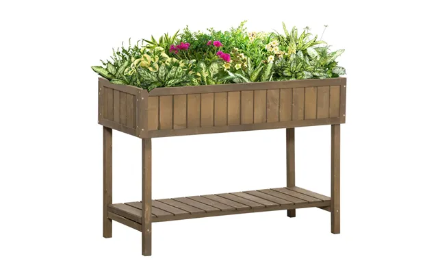 Wooden Raised Bed Container Garden Plant Stand 8 Boxes 110x46x76cm Brown