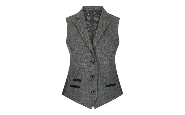 Wsn01 - Women Grey Suit Blazer Waistcoat & Trousers In Tweed Herringbone
