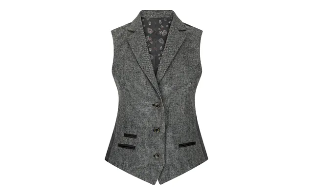 Wsn01 - Women Grey Suit Blazer Waistcoat & Trousers In Tweed Herringbone