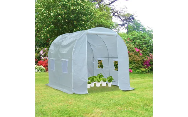 Year-round Walk-in Poly Tunnel Greenhouse - Large Size, Galvanized Steel Frame product image