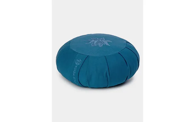 Yoga Studio Gots Organic Cotton Round Lotus Zafu Buckwheat Cushion - Mineral Blue
