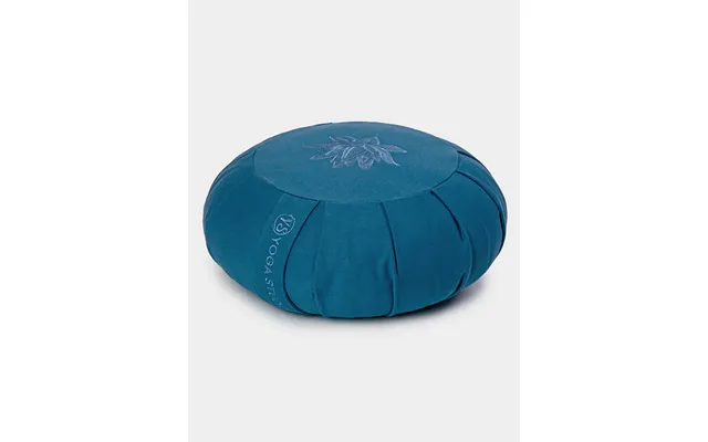 Yoga Studio Gots Organic Cotton Round Lotus Zafu Buckwheat Cushion - Mineral Blue