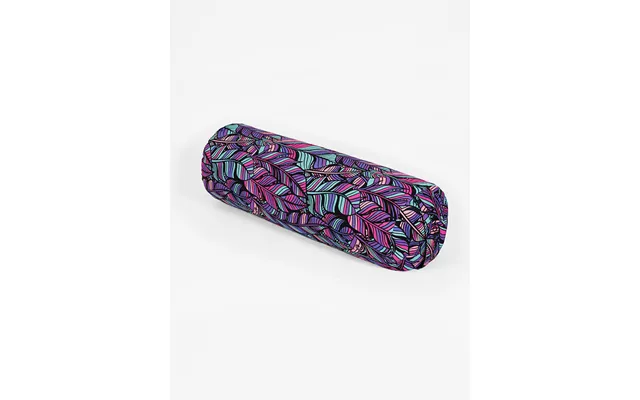 Yoga Studio Organic Buckwheat Floral Meditation Bolster Cushion - Purple Feathers