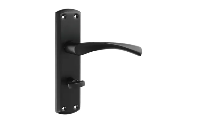 Zeta Bathroom Thumb Turn Door Handle Matt Black - 175 × 45