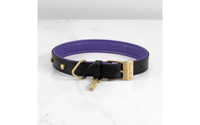 Buster Punch Rpa-02773 Hand Crafted - Large Dog Collar Black Purple