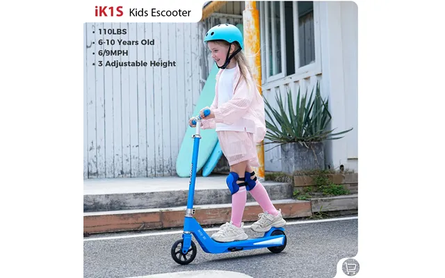 B2pro 3-wheel Kids' Electric Scooter With Colourful Led Lights & Foldable Design - Ik1s Blue