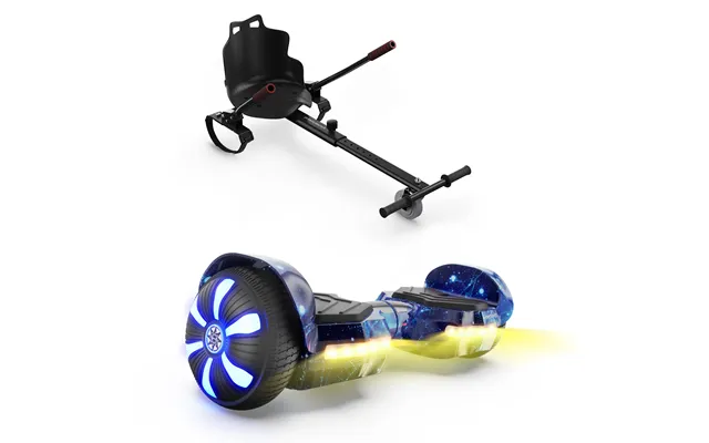 H1 Self Balancing Hoverboard With Bluetooth Music And Led Lights - H2 Blue With K3 Go Kart