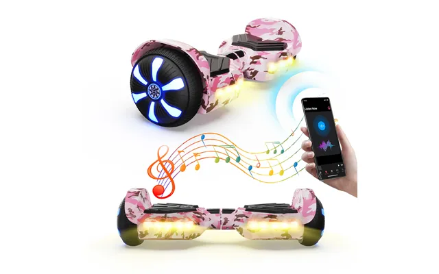 H1 Self Balancing Hoverboard With Bluetooth Music And Led Lights - H2 Pink Hoveboard