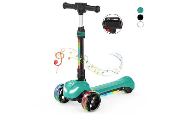 Iscooter Ik1s Kids Electric Scooter With Colorful Flashing Wheels & Height Adjustable - B2pro Black