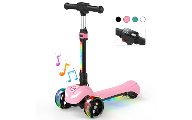 Iscooter Ik1s Kids Electric Scooter With Colorful Flashing Wheels & Height Adjustable - B2pro Pink