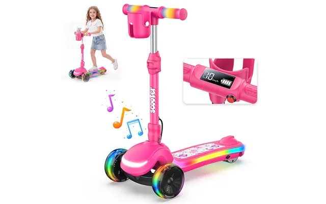 Iscooter Ik3pro Electric Scooter For Kids With Colorful Lights & Height Adjustable - B2pro Pink