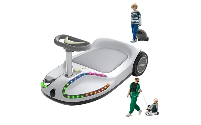 Iscooter Tc3 Electric Wiggle Car For Kids With Bluetooth And Pull Rope - White
