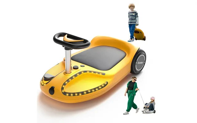 Iscooter Tc3 Electric Wiggle Car For Kids With Bluetooth And Pull Rope - Yellow