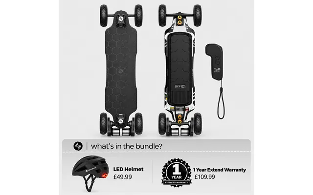 Isinwheel Electric Skateboard With Remote Control - V10 Pro Skateboard Helmet Set