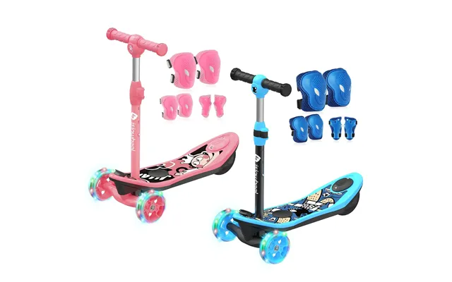 Isinwheel M3 3 Wheel Kids Electric Scooter For Boys Aged 3-12 Deal - 1 Blue 1 Pink 6 In 1 Protective Gear Set