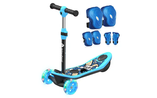 Isinwheel M3 3 Wheel Kids Electric Scooter For Girl Aged 3-12 - Blue 6 In 1 Protective Gear Set