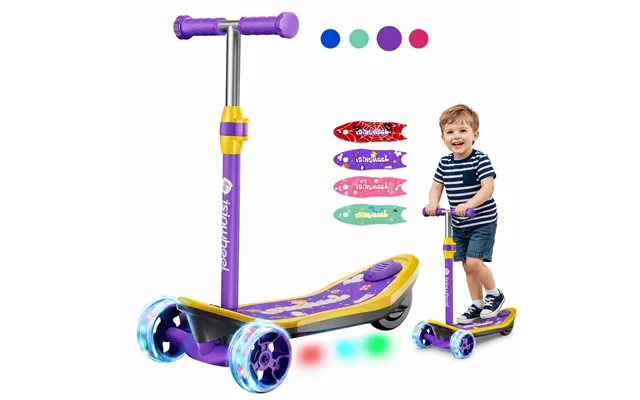 Isinwheel Minispider Kids Electric Scooter With Parental Remote Control & Speed Safety Control - Purple Giraffe 1