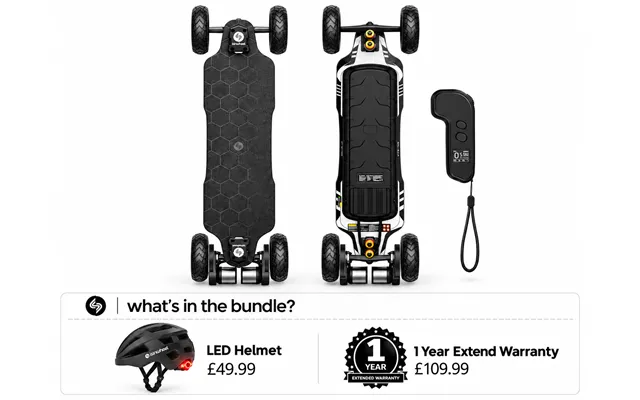 Isinwheel V10 Pro Off-road Electric Skateboard 4200w - V10 Pro Skateboard Helmet Set