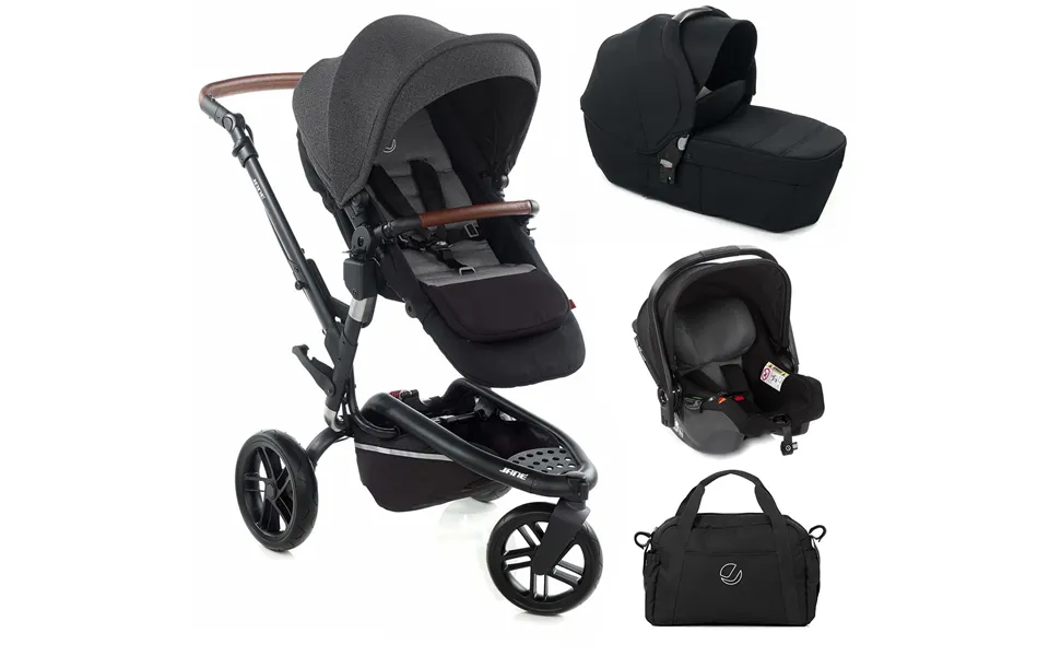 Jané Trider Travel System Bundle With Transporter Plus & Koos R1 I-size Car Seat - Black