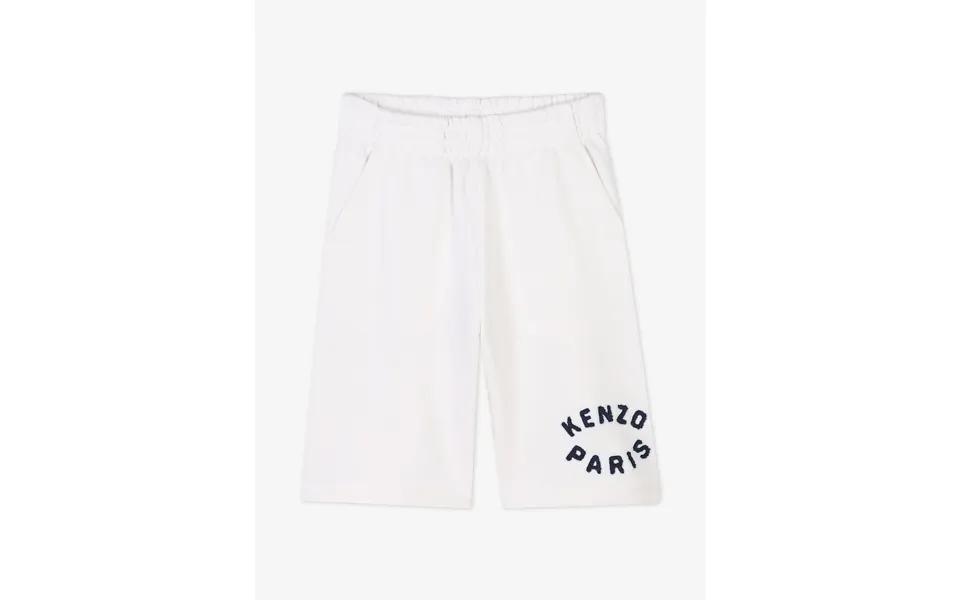 Kenzo Kids Logo Bermuda Shorts In Ivory