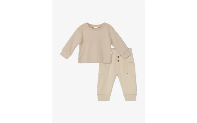 Mininio Baby Organic Cotton Trouser Set In Beige product image