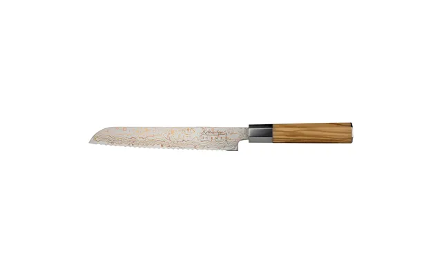 Katana Flame Bread Knife 20cm Olivewood