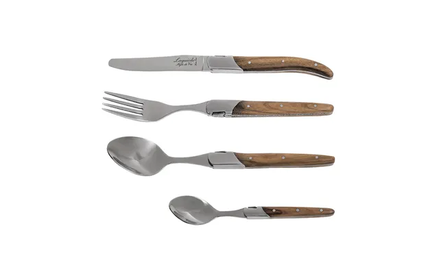 Laguiole Style De Vie Luxury 16 Piece Cutlery Set Olive Wood